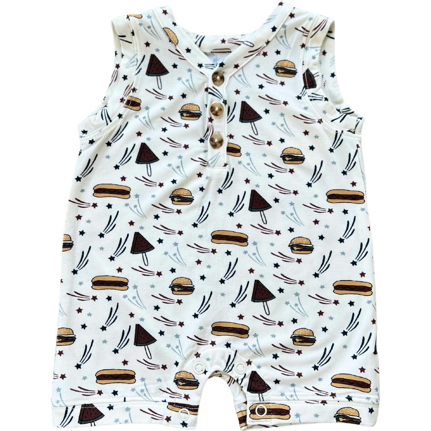 Boy's Sleeveless Romper Balloon Dogs