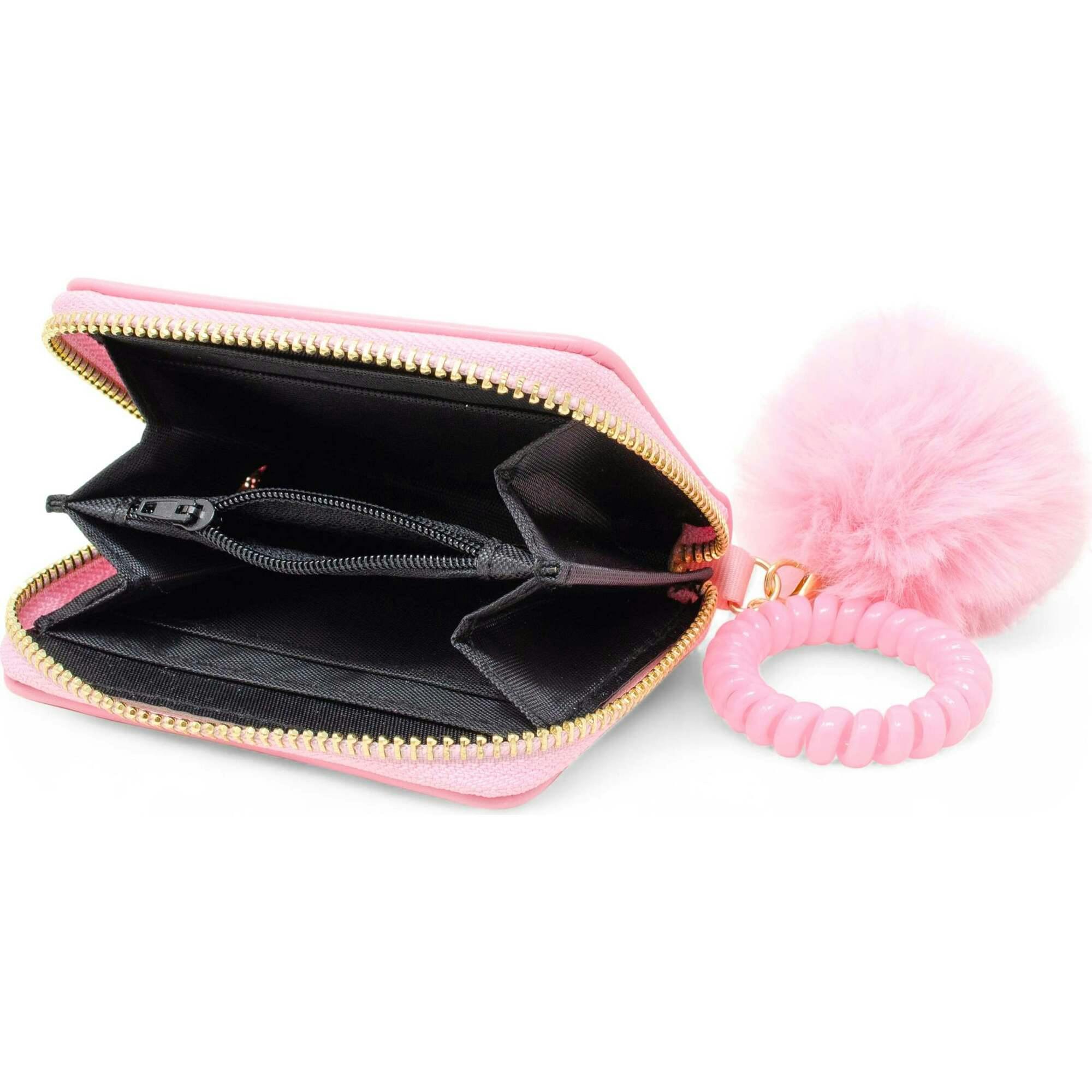 3D Bow Pom Pom Zip Wallet