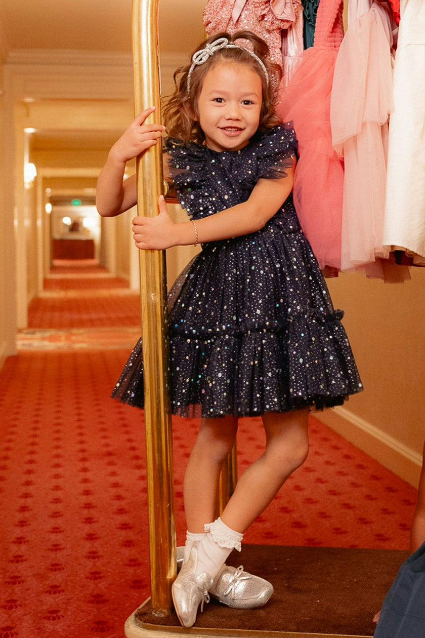 Mini Brynlee Dress in Sparkling Stars Navy