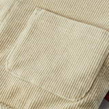 Beige Corduroy Sherpa Reversible Jacket