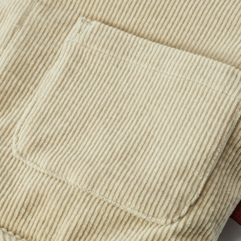 Beige Corduroy Sherpa Reversible Jacket