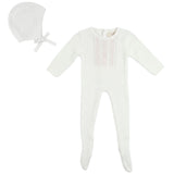 Striped Pointel knit Onesie