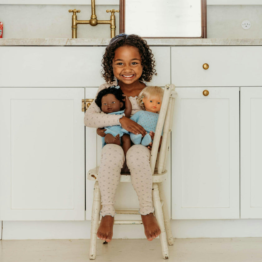 Baby Girl Doll with Dark Skin 15 inch
