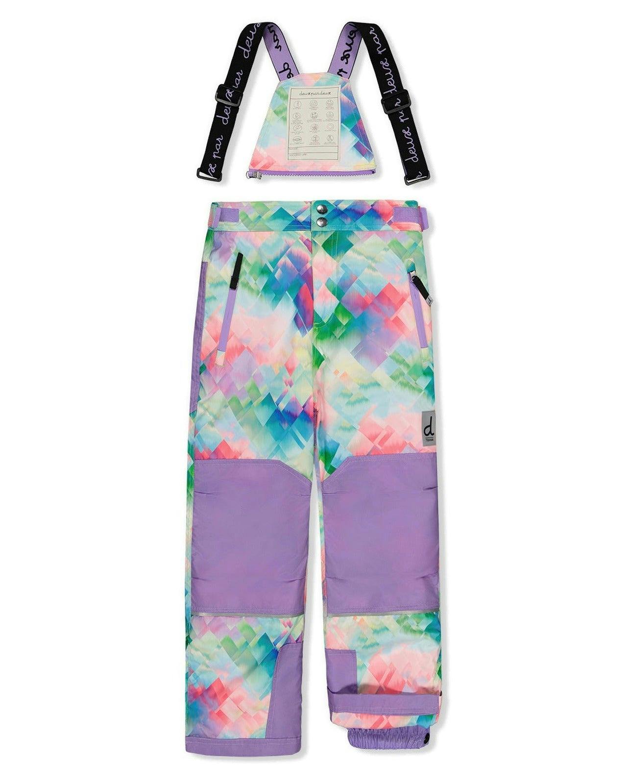 Two Piece Teknik Snowsuit Multicolored With A Diamond Pattern