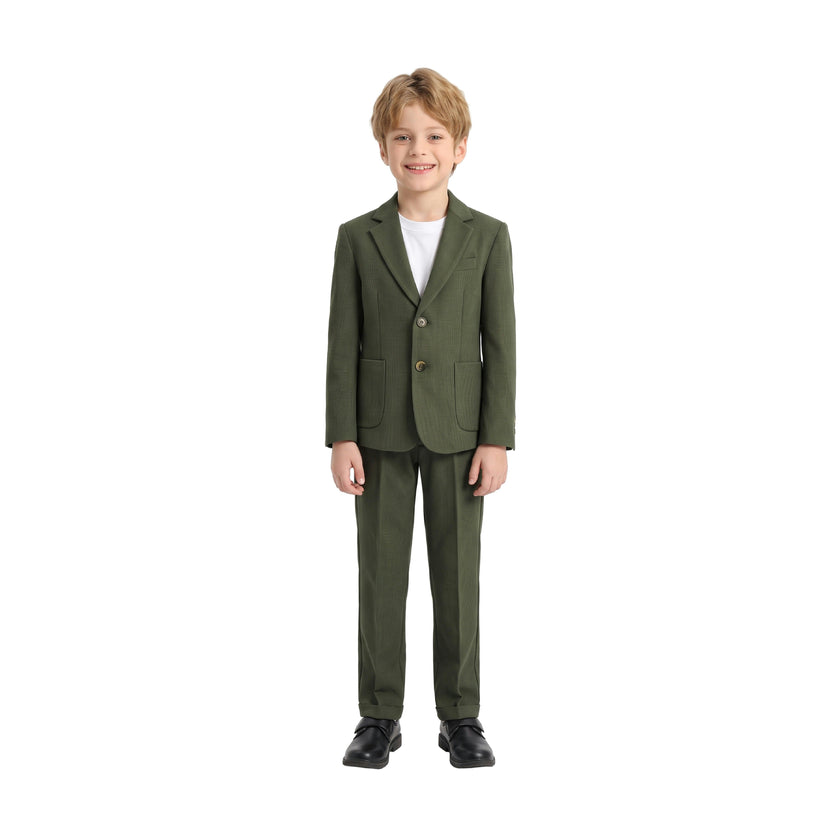 Green Slim-Fit Suit Set