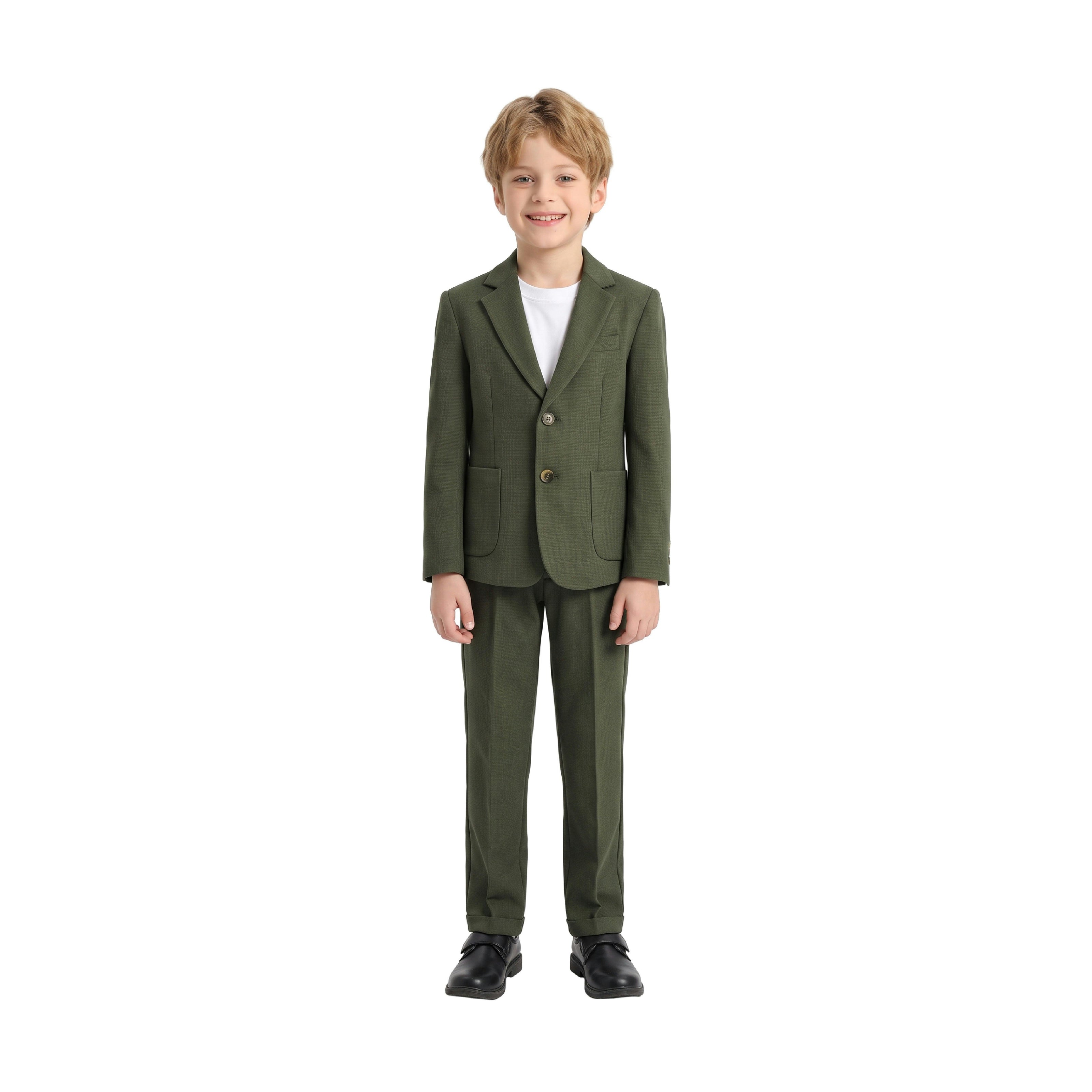 Green Slim-Fit Suit Set