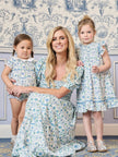 Nicky Hilton x La Coqueta Blue Bow Floral London Women Long Dress