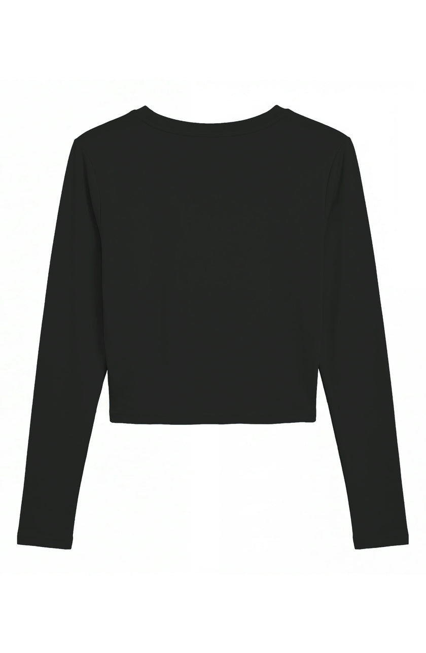 Pixie -  Ruched Long Sleeve Top - Black