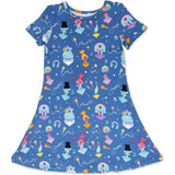 Trolls Music Bamboo Girls' Short Sleeve Dress