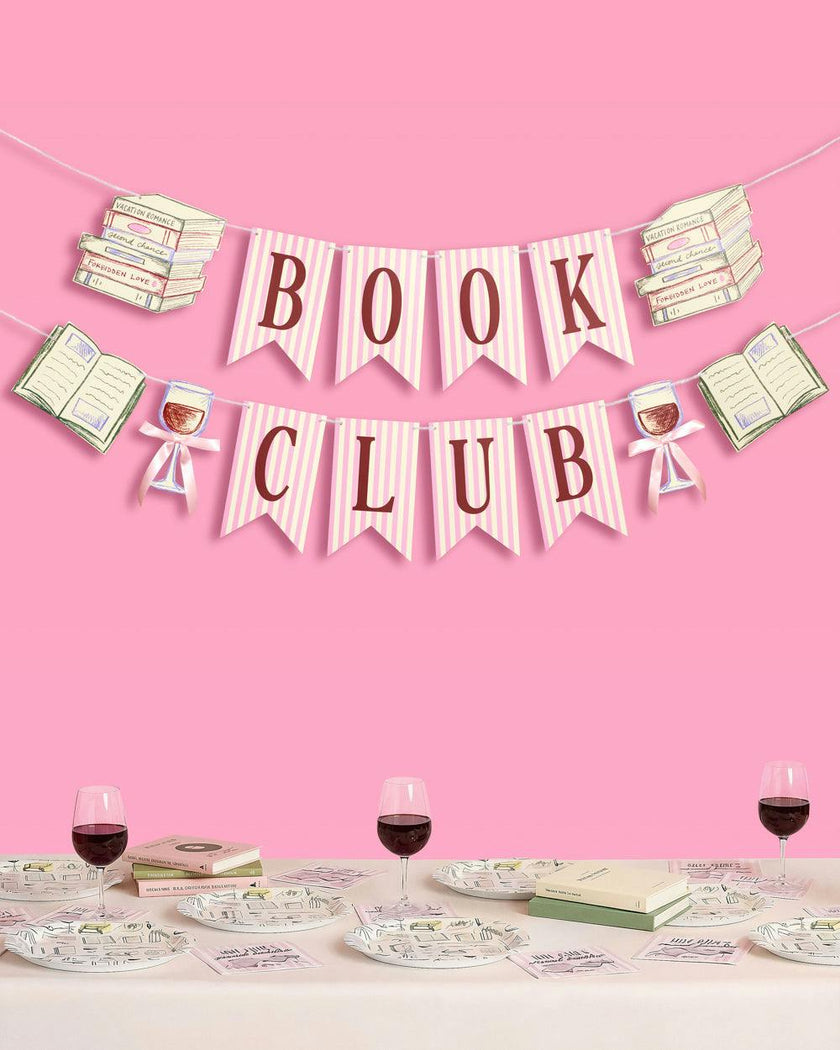 Book Club Banner - pink printed banner