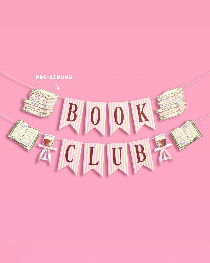 Book Club Banner - pink printed banner