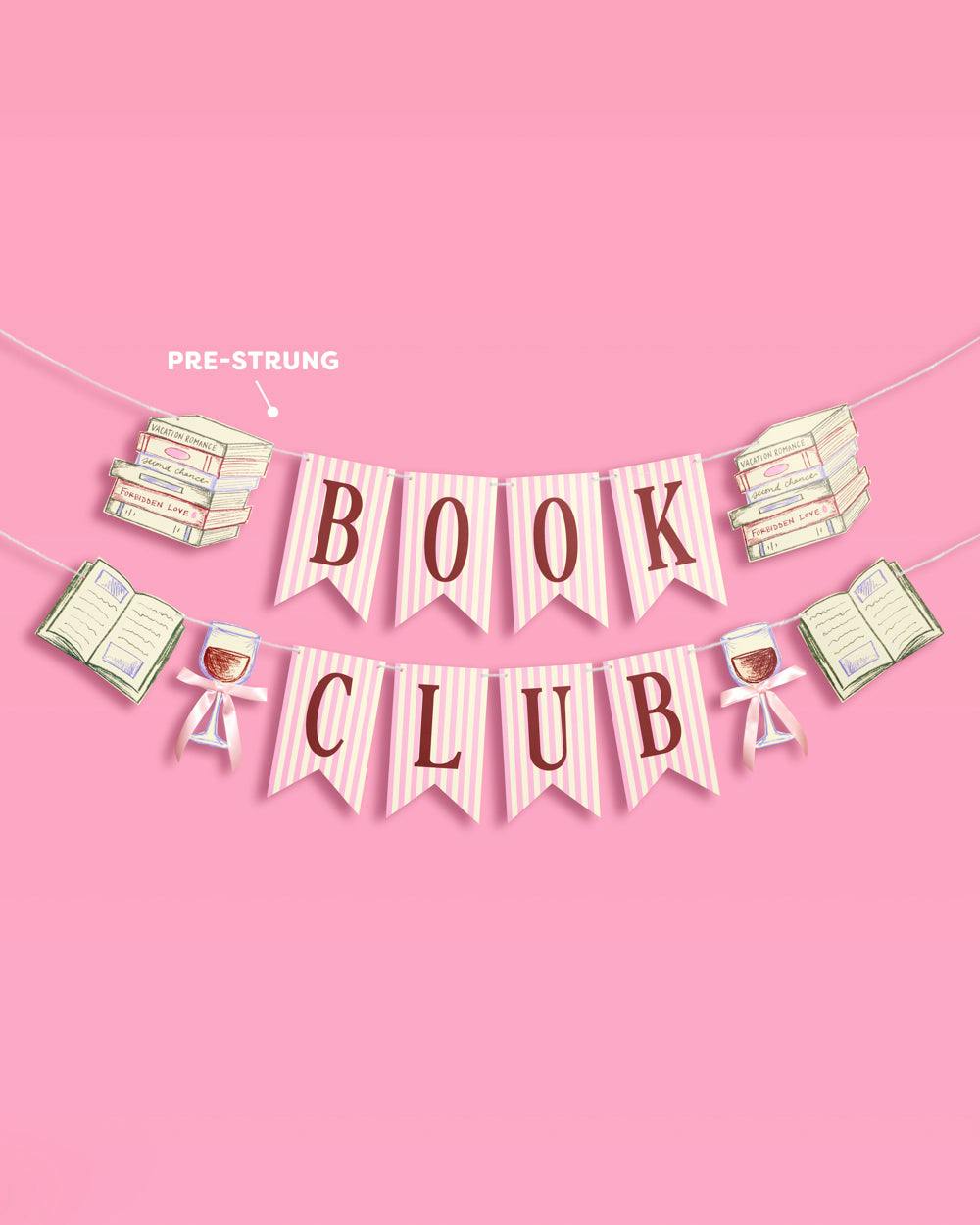 Book Club Banner - pink printed banner