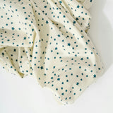 Crib Sheet in GOTS Certified Organic Brushed Cotton in Ivory with Navy Stars