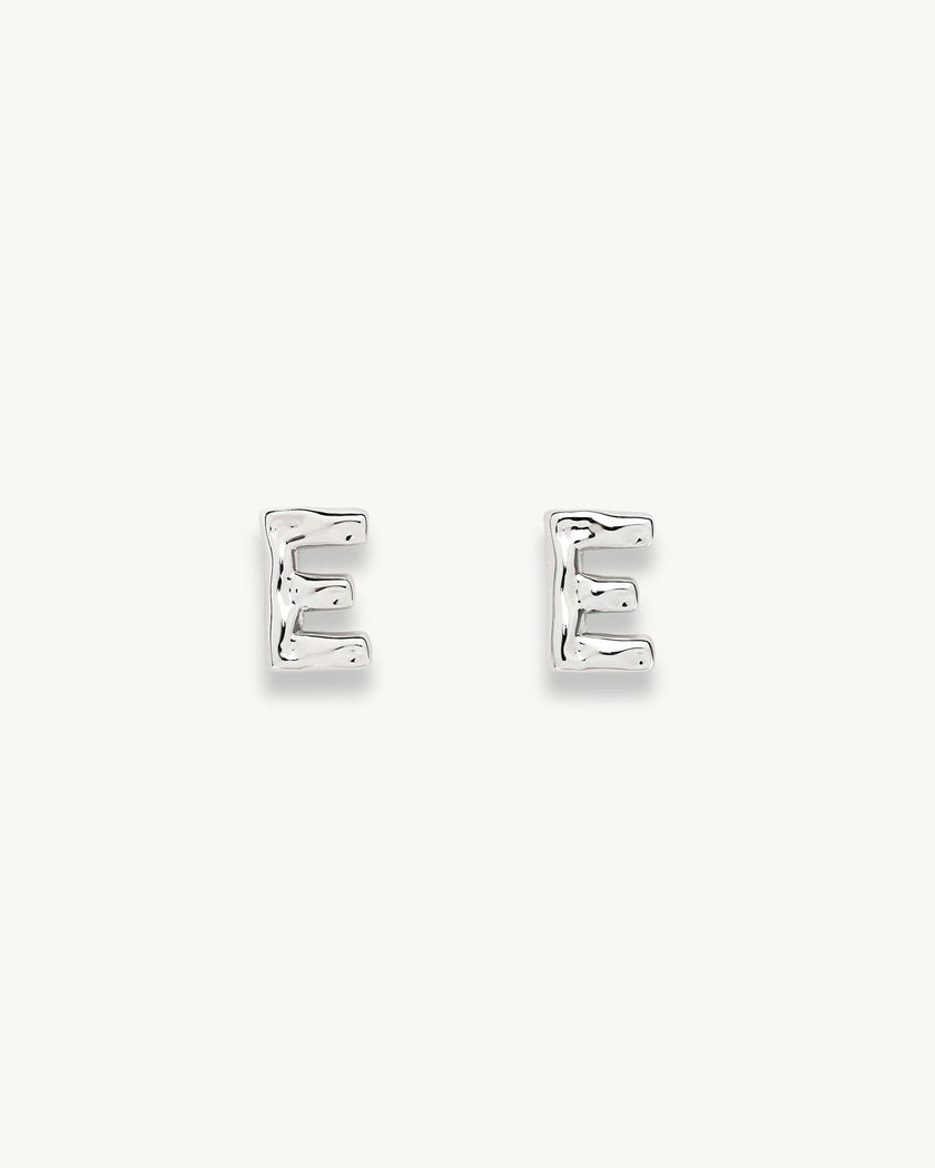 Monogram Studs in Silver