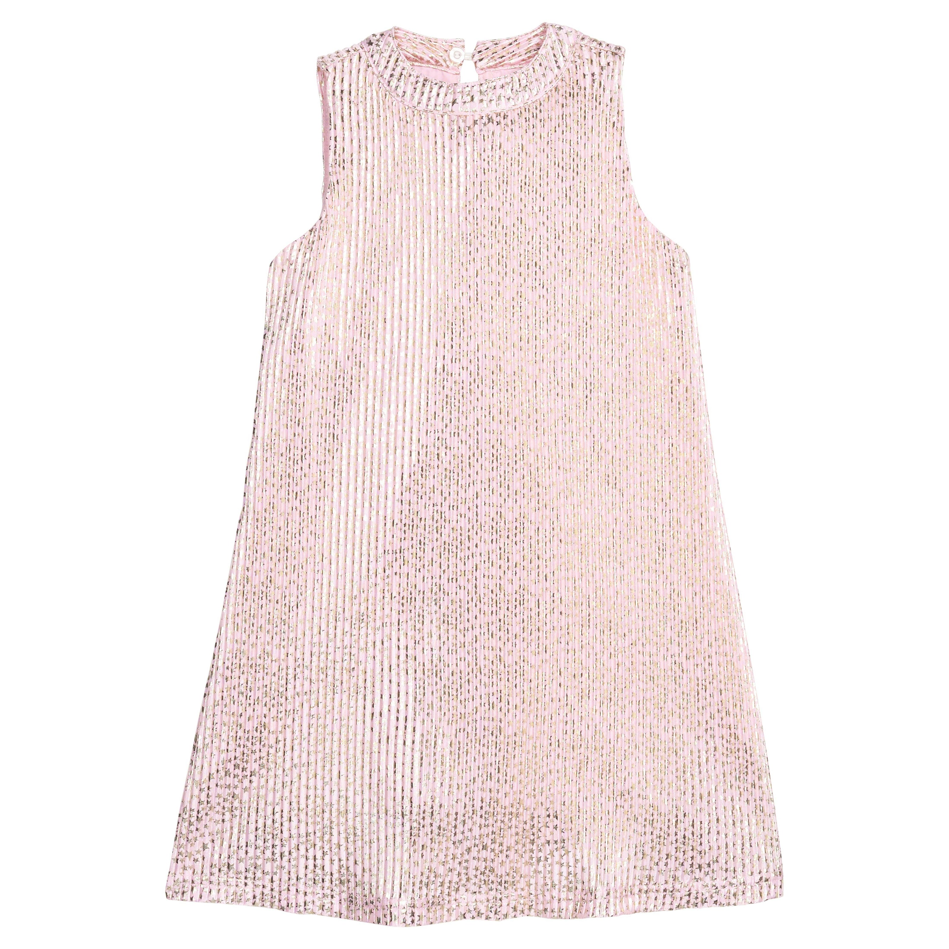 Swing Dress - Pink Crinkle Stars