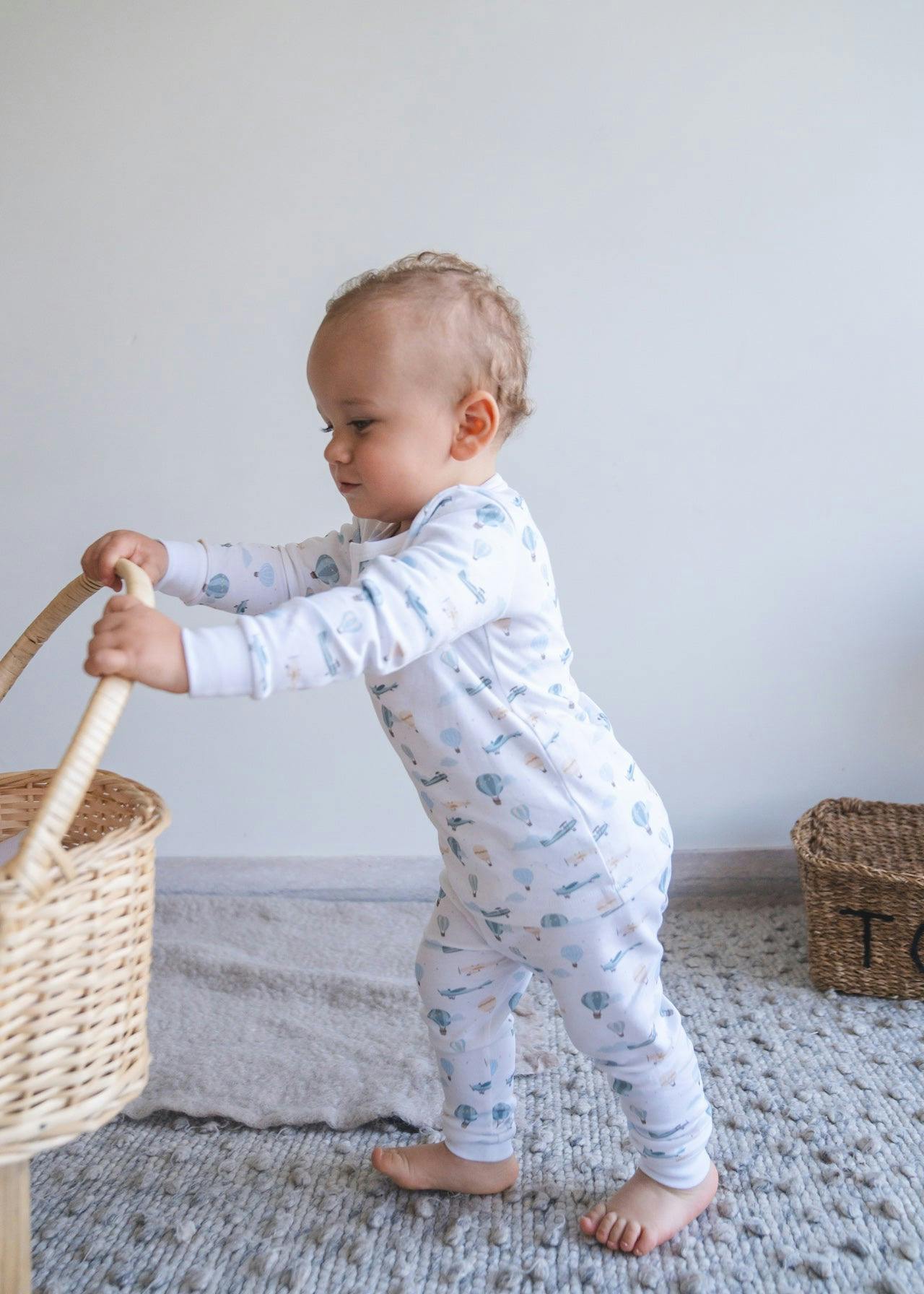 Little Airplanes Pima Long Pajama Set
