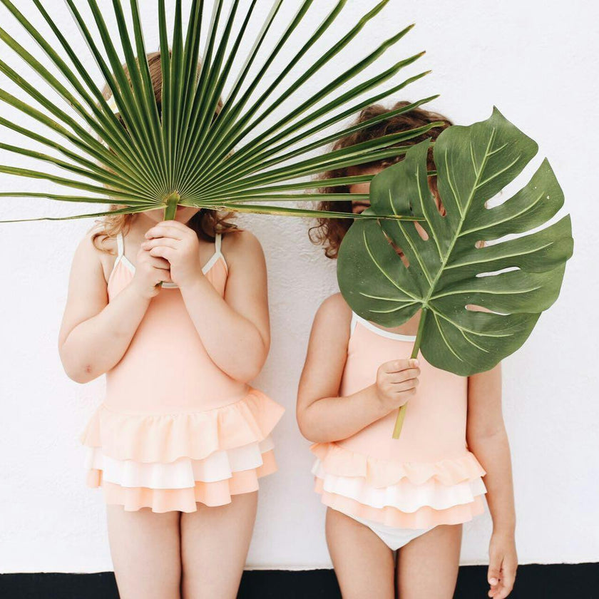 Amelia one piece in peach pink and ivory