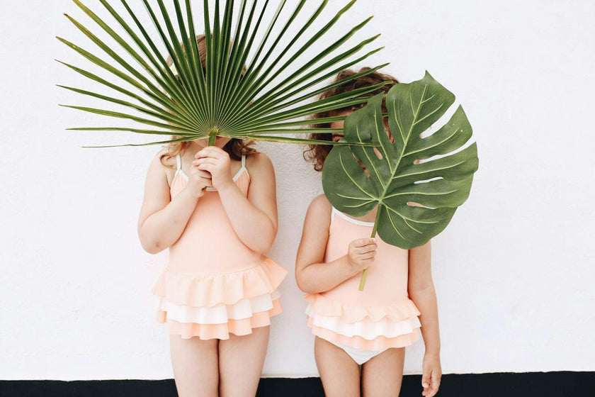 Amelia one piece in peach pink and ivory
