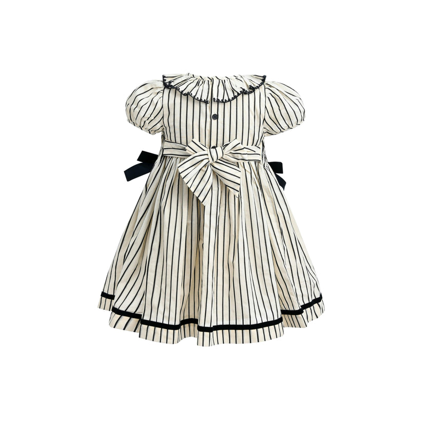 Inkstripe Velvet Bow Dress