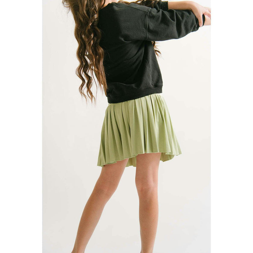 Pleated Court Skort, Green