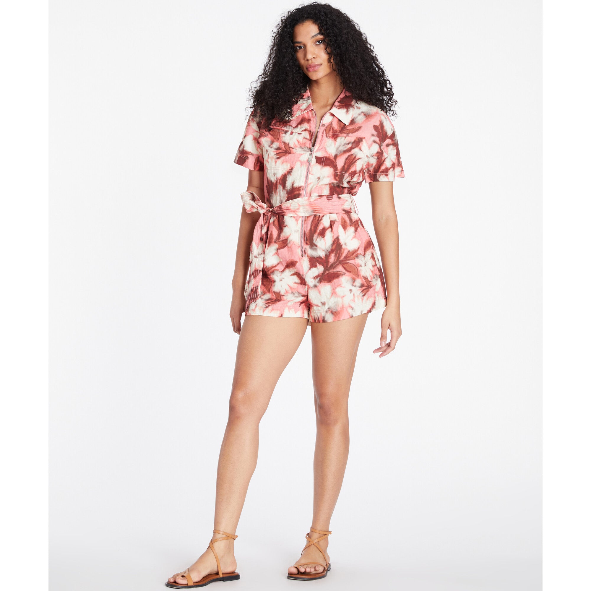 Women's Short Sleeve Skye Romper, Pink