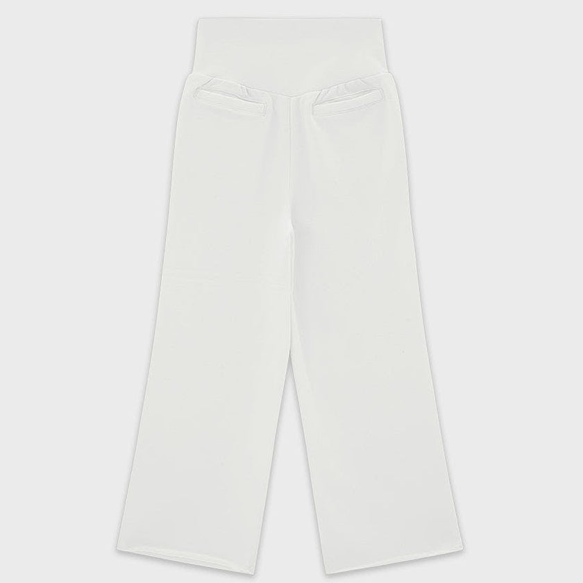 Cotton High Waisted Wide Leg Sweatpant With Raw Hem