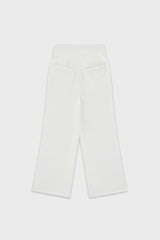 Cotton High Waisted Wide Leg Sweatpant With Raw Hem