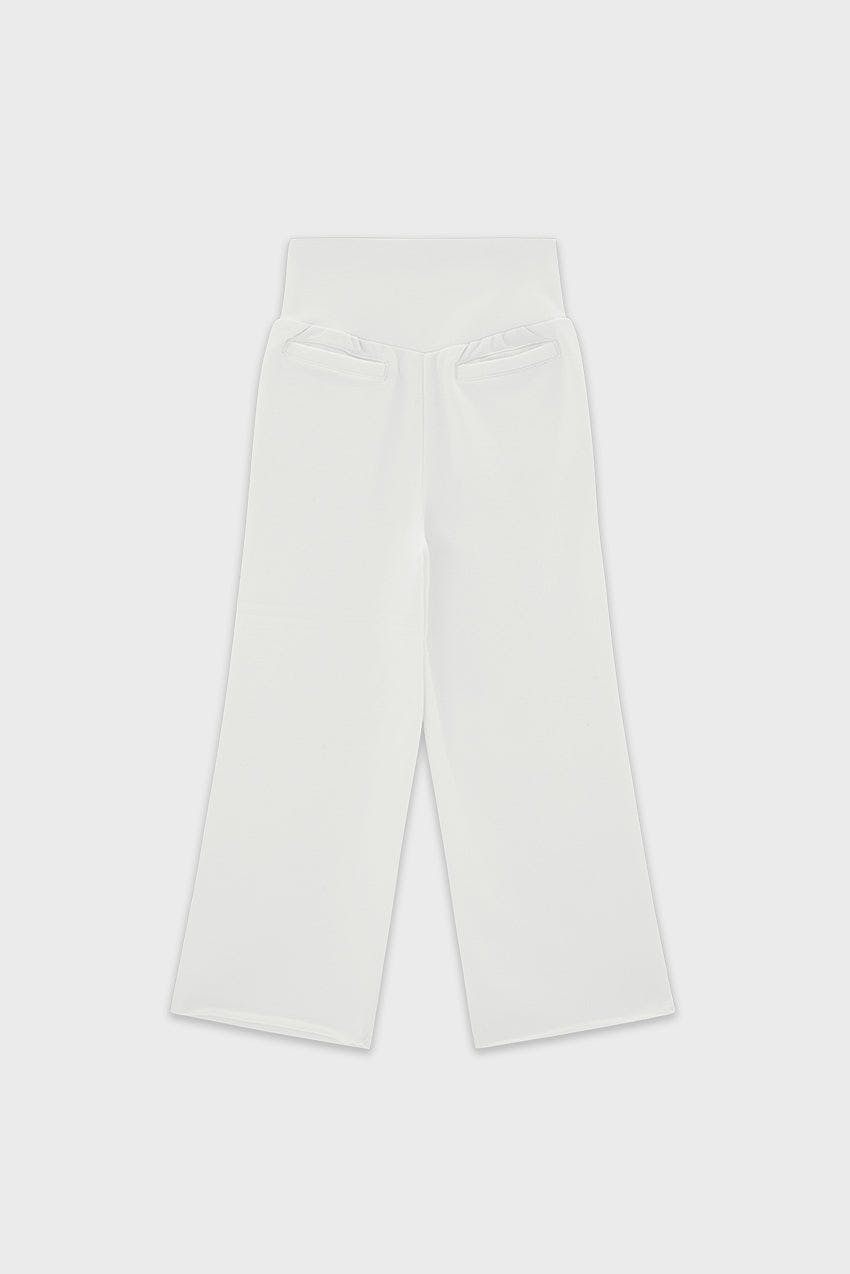 Cotton High Waisted Wide Leg Sweatpant With Raw Hem