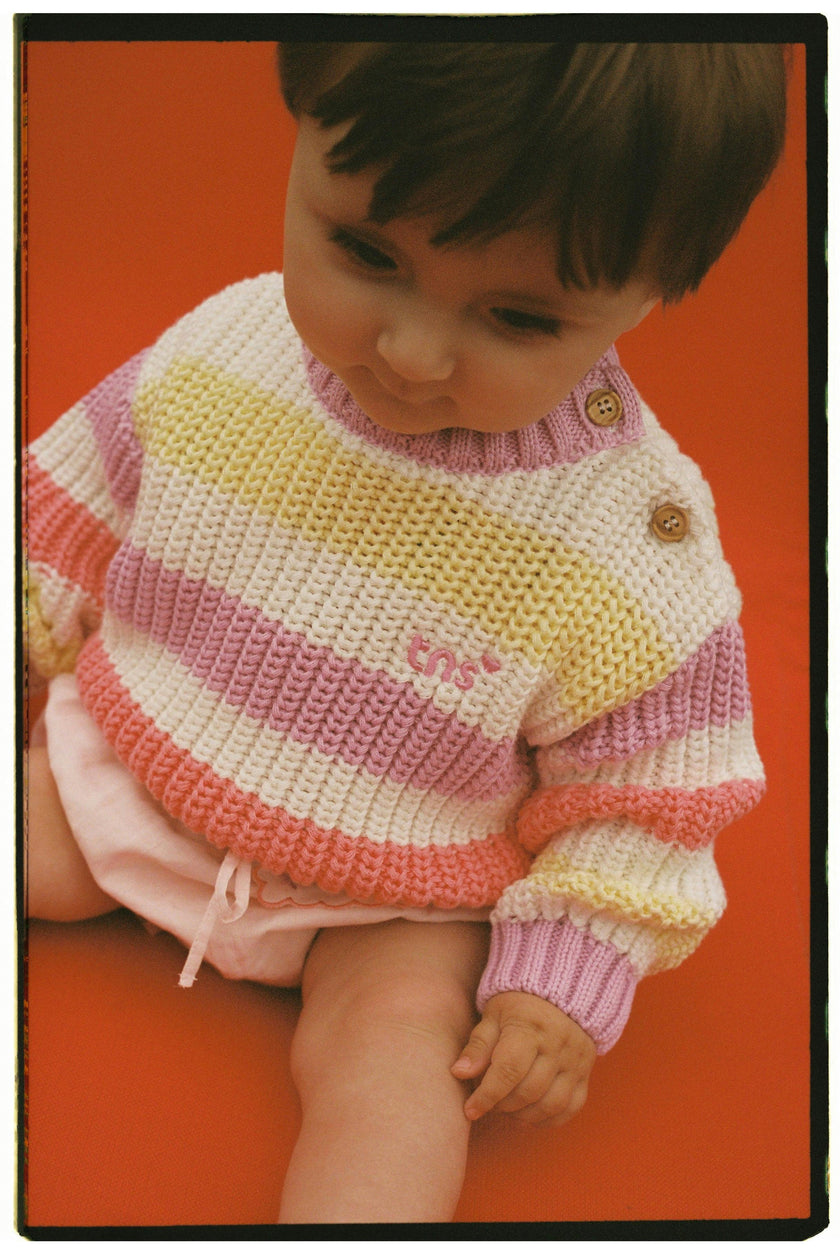 Celosia Baby Jumper Pink Lavander Stripes