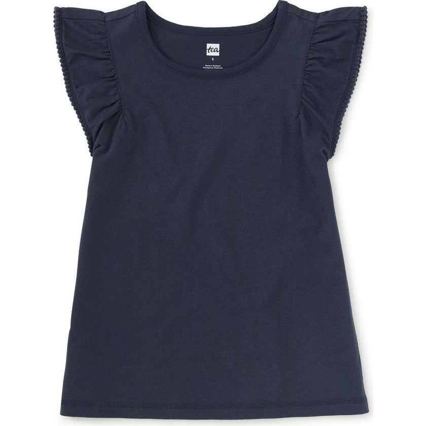 Pom-Pom Flutter Top, Blue