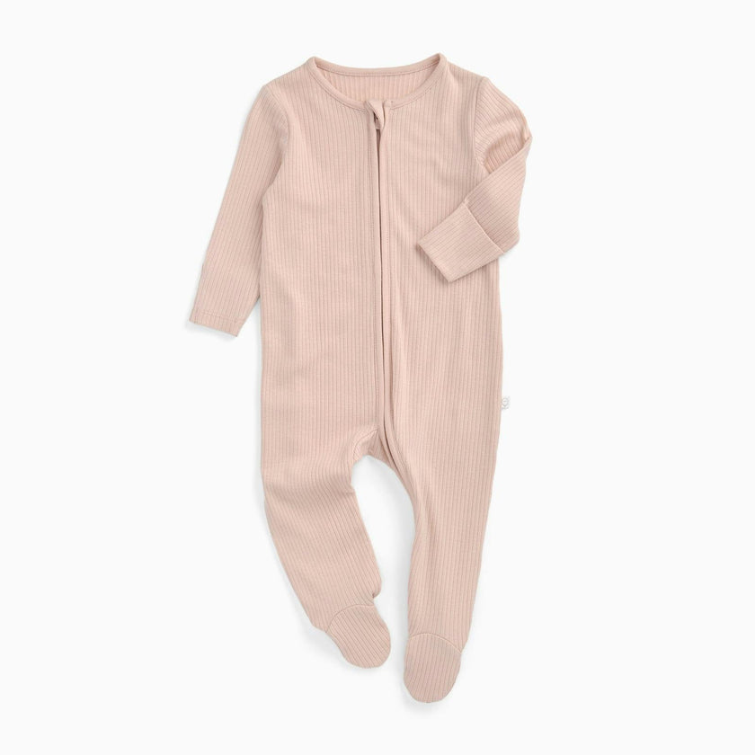 Ribbed Clever Zip Footed Baby Pajamas