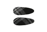 Winter Check Small Covered Snap Clip Set
