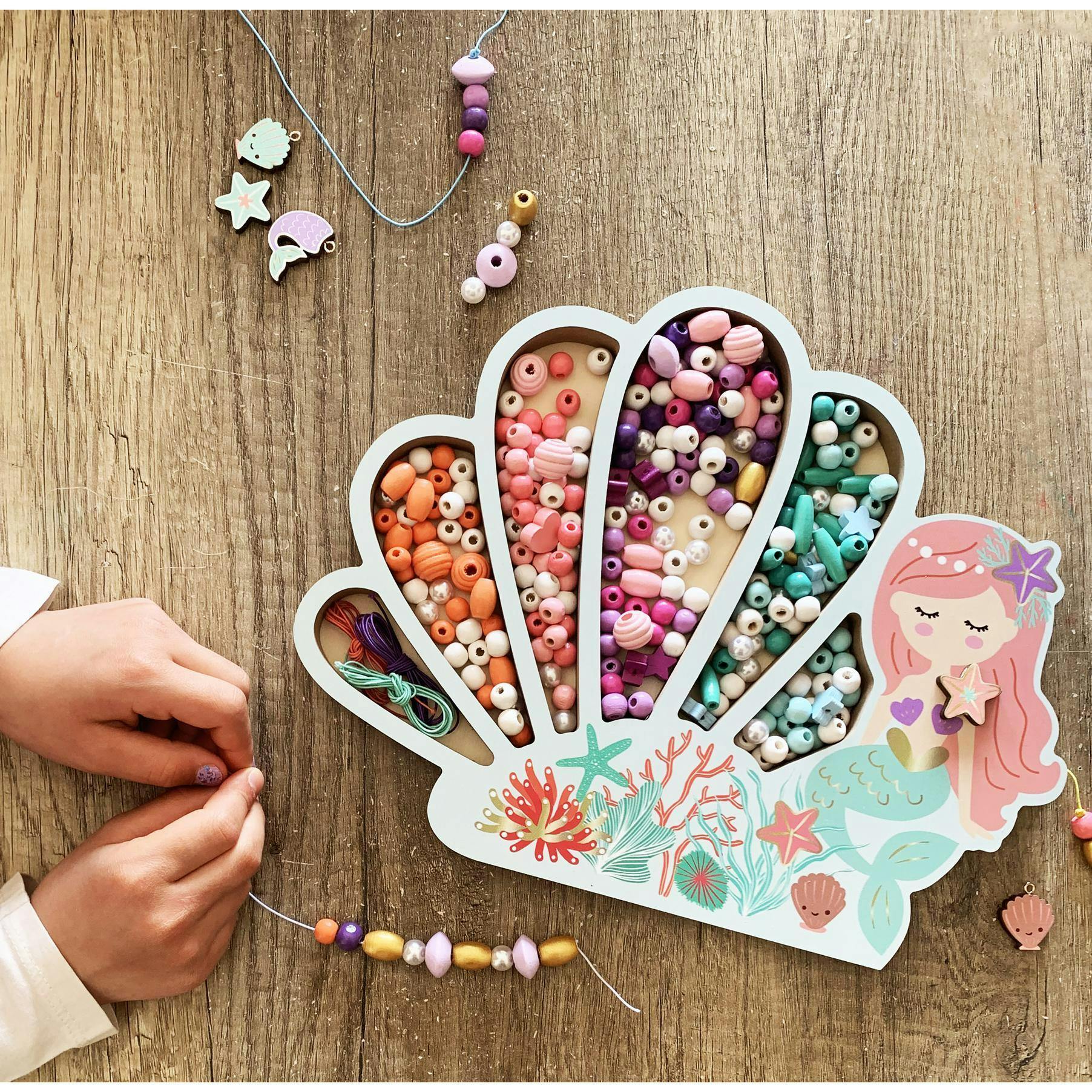 Les Perles -Mermaid Wooden Beads - 4y+