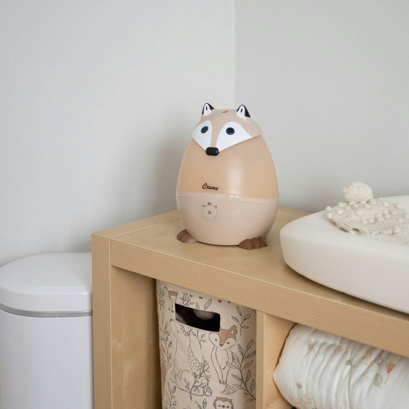 Mini-Adorable Red Fox 0.5 Gal. Baby Humidifier, Cool Mist with Aroma Tray & Night Light