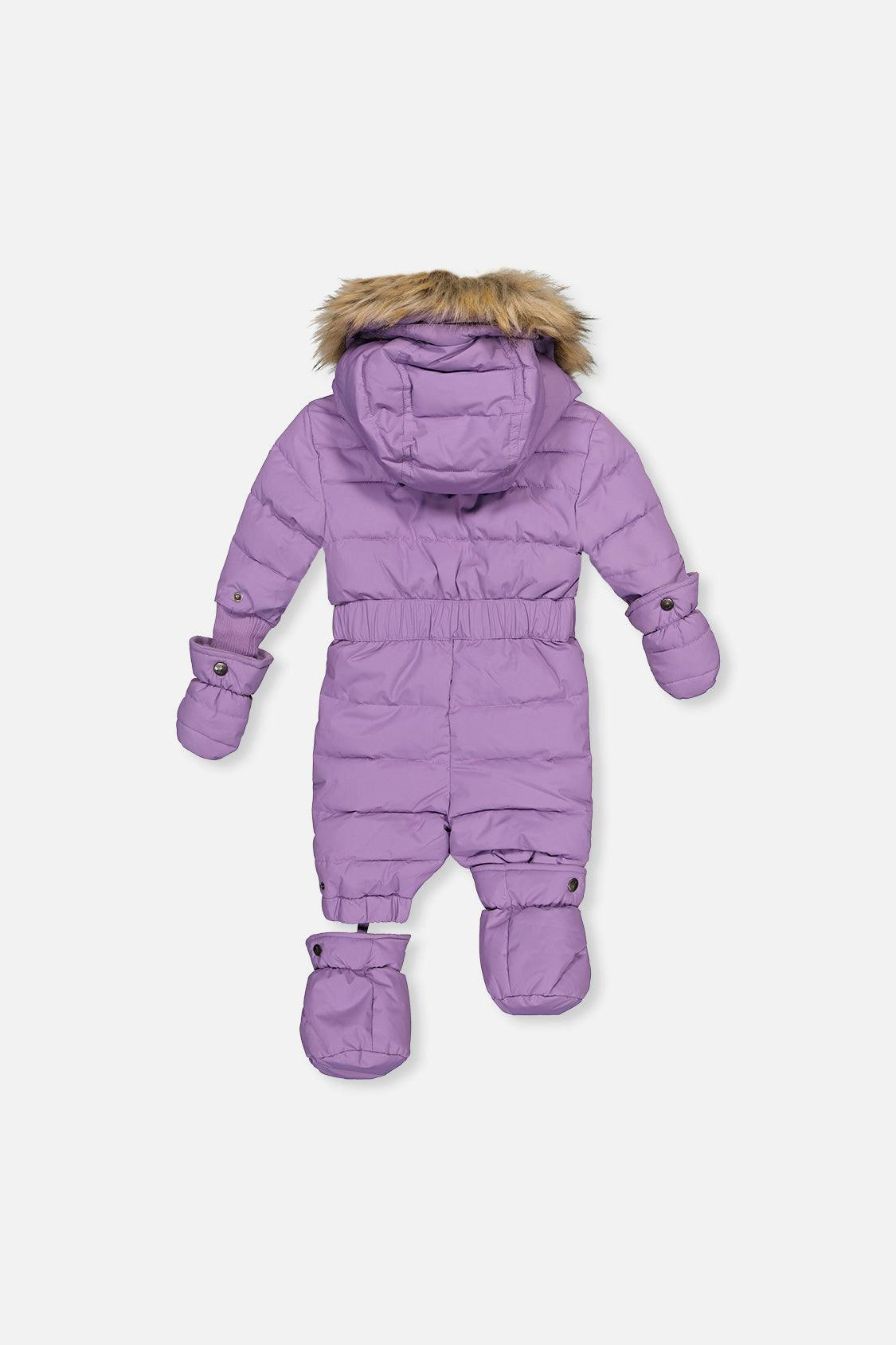 Baby Original One Piece Puffy Snowsuit With Removable Mittens And Boots Violet