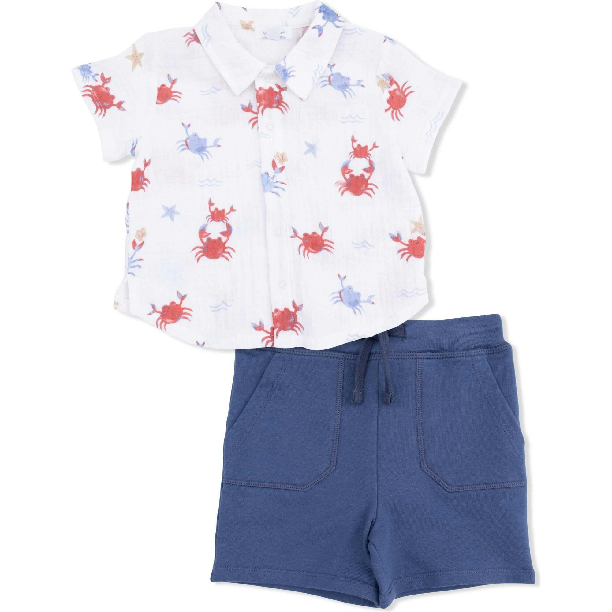 Crayon Crabs - Polo Button Up with Everyday Short