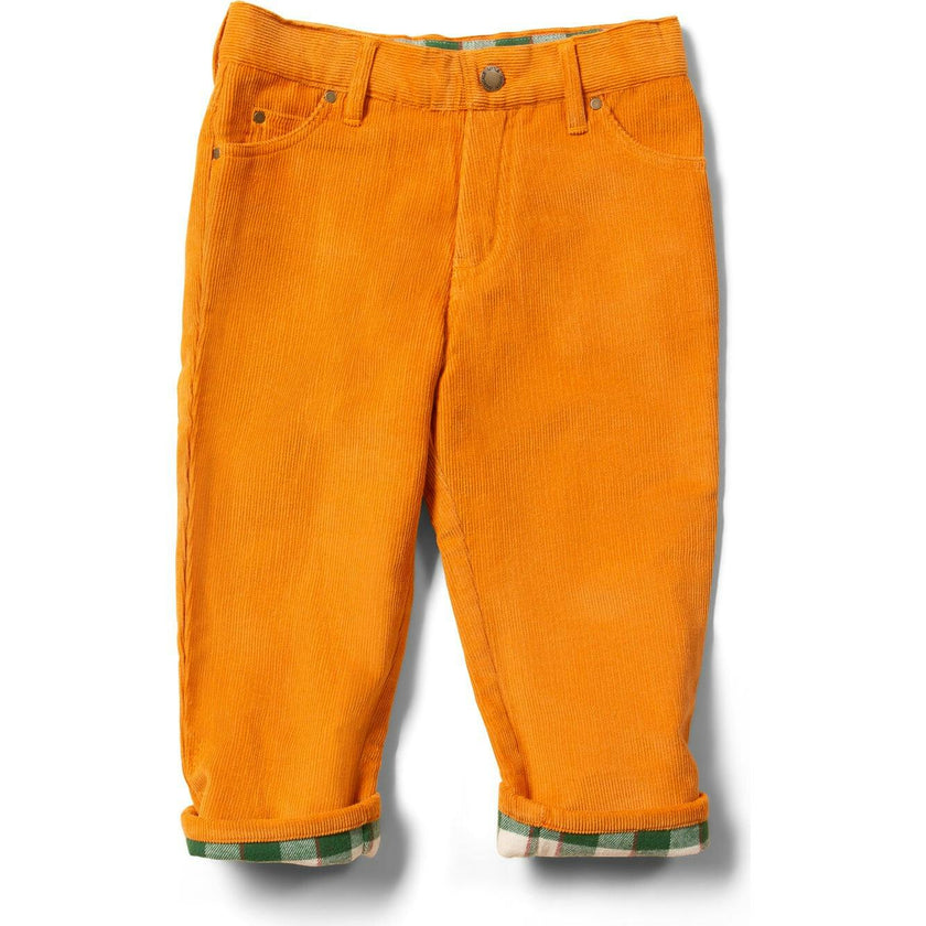 Adventure Corduroy Straight-Fit Pockets Zipper Jeans, Gold