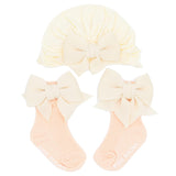 Ivory Bow Pink Sock Gift Set