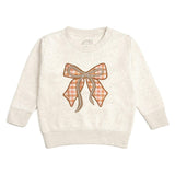 Cinnamon Plaid Bow Patch Sweatshirt