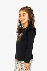 Long Sleeve Organic Cotton Squirrel T-Shirt Black And Brown