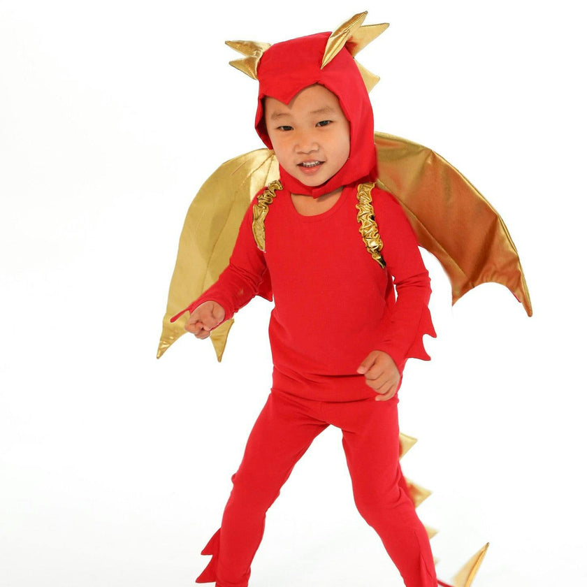 Sunfire Red Dragon with Gold Wings