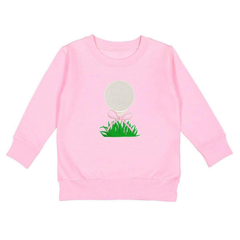 Golf Tee Bow Patch Sweatshirt - Pink