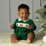 Pima Christmas Tree Smocked Babysuit