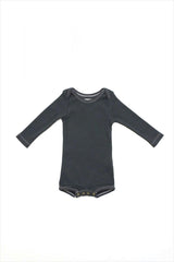 Long Sleeve Crawler w/ Snaps Charcoal