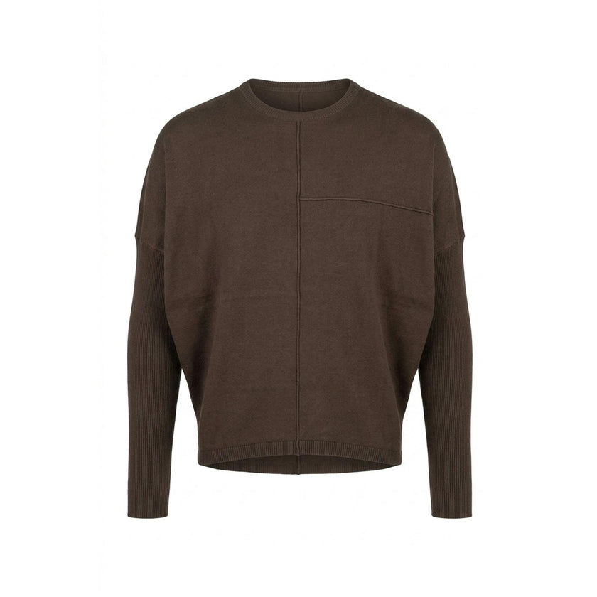 Ribbed Dolman Knit Top With Pinched Seams