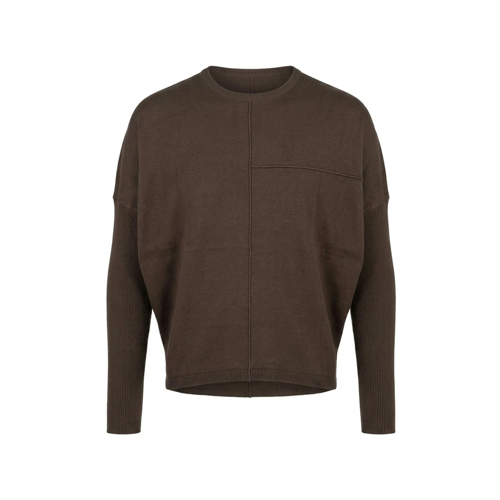 Ribbed Dolman Knit Top With Pinched Seams