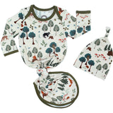 In the Woods Bamboo Gown and Hat Newborn Baby Gift Set
