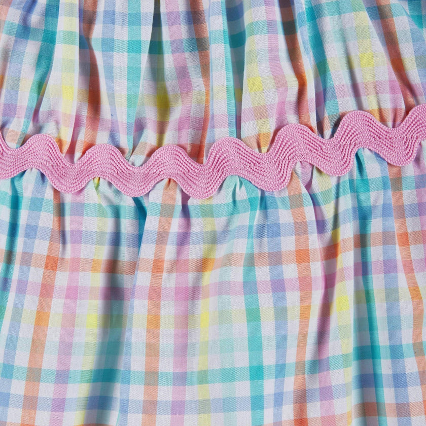 Infant Girls Plaid Dress Set | White Plaid