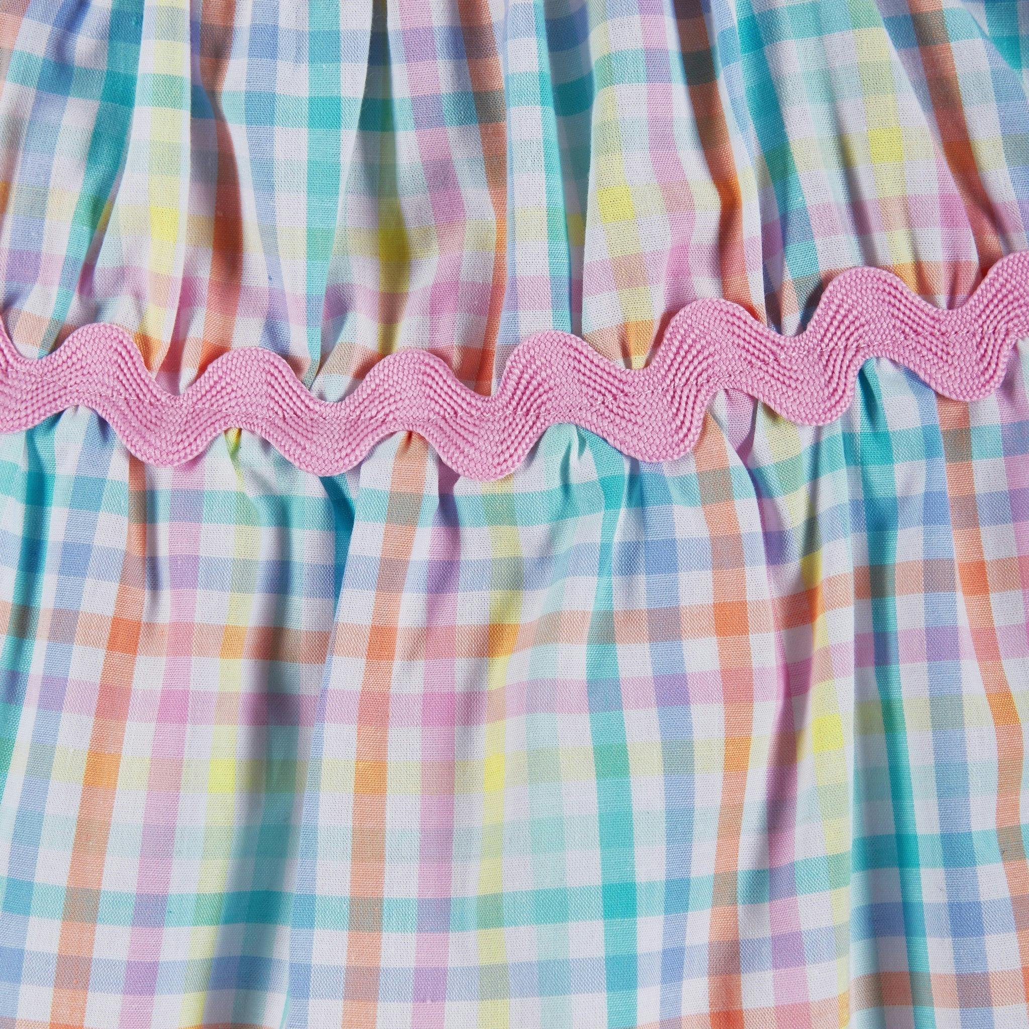Infant Girls Plaid Dress Set | White Plaid