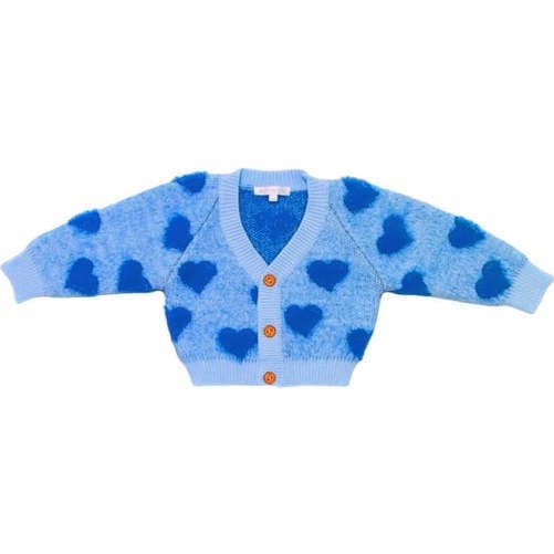 Heart to Heart Cozy Valentine's Day Cardigan, Blue